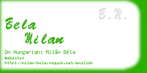 bela milan business card